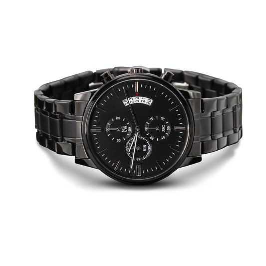 Eternal Grace Customizable Black Chronograph Watch