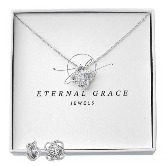 Eternal Grace Love Knot Necklace & Earrings Set