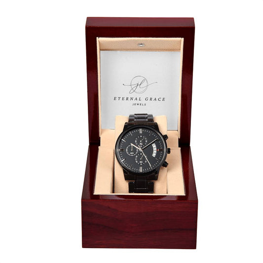 Eternal Grace Black Chronograph Watch