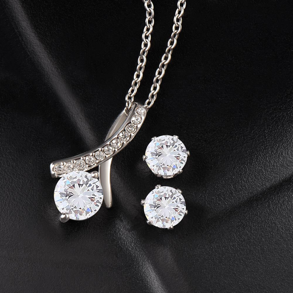 Alluring Beauty Necklace &  CZ Earrings