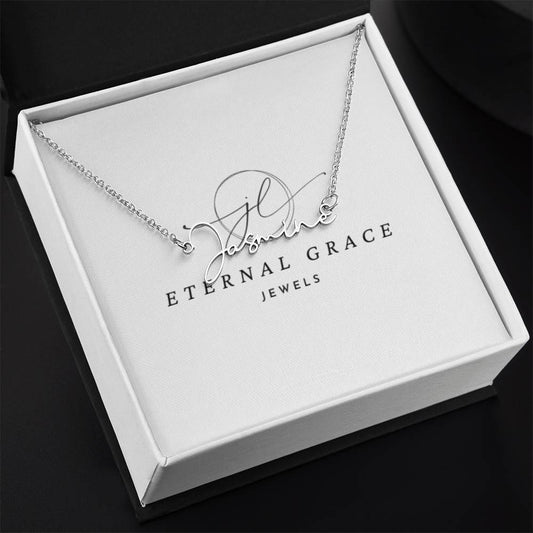 Eternal Grace Engraved Signature Name Necklace