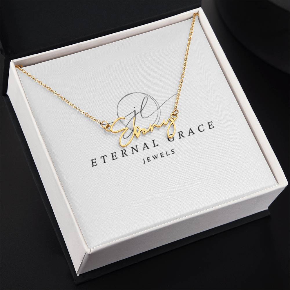 Eternal Grace Engraved Signature Name Necklace