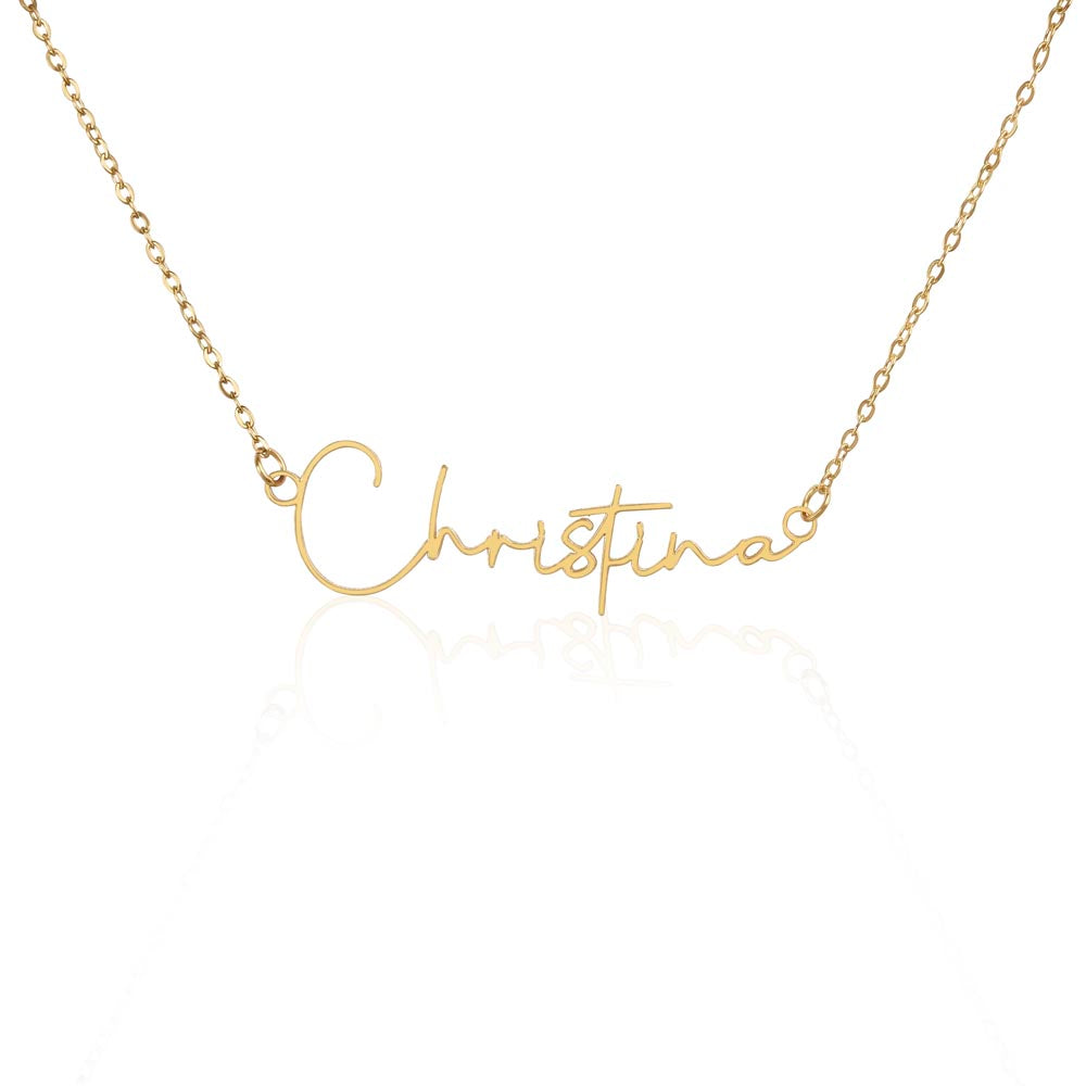 Eternal Grace Engraved Signature Name Necklace