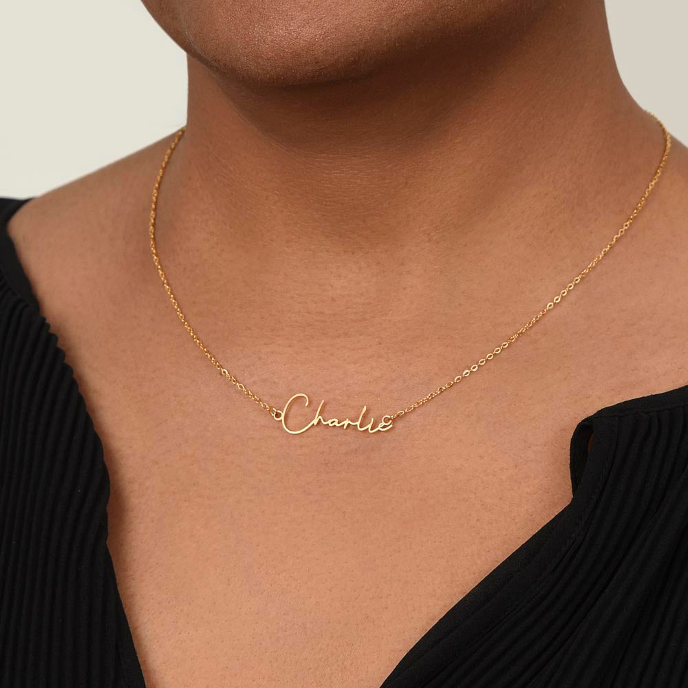 Eternal Grace Engraved Signature Name Necklace