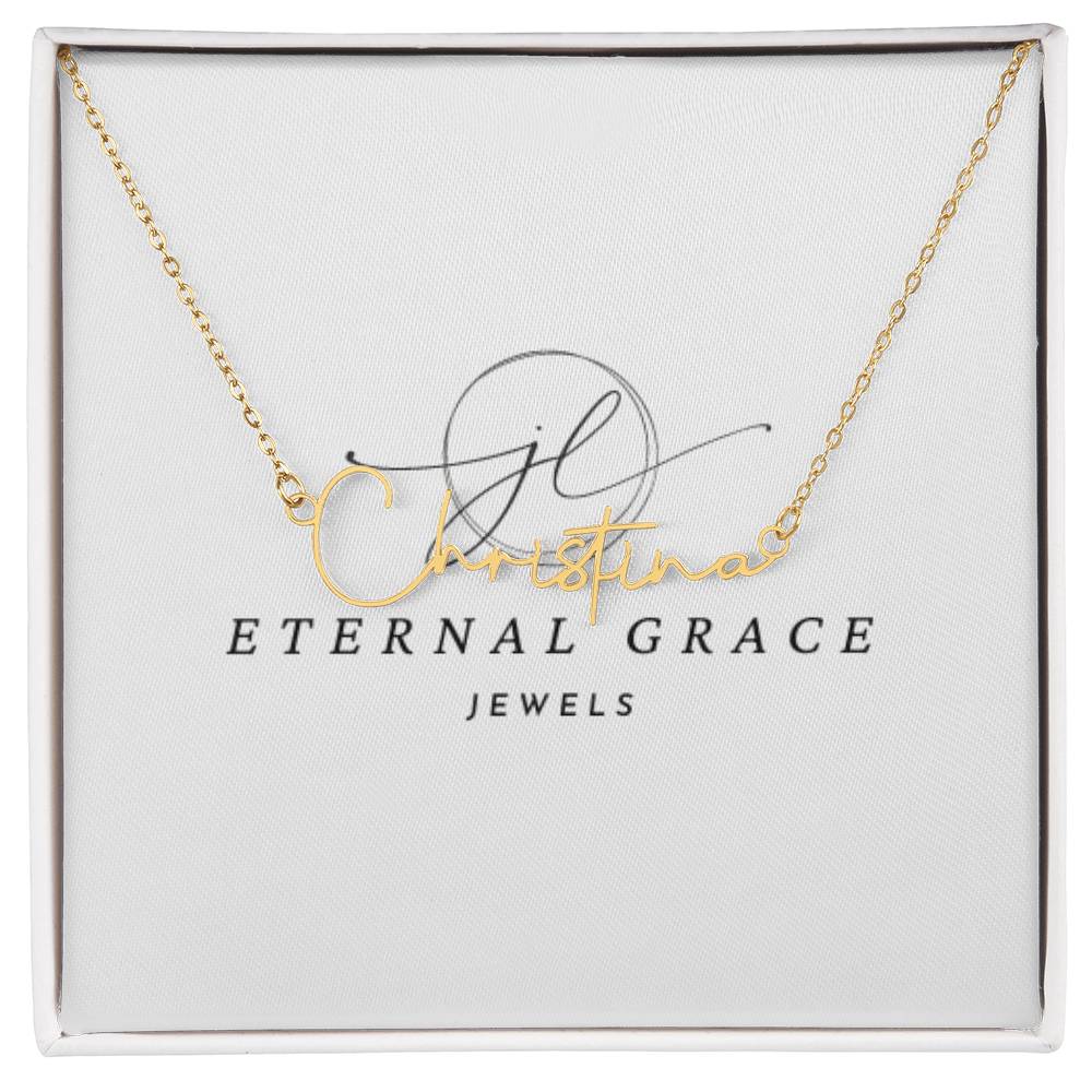 Eternal Grace Engraved Signature Name Necklace