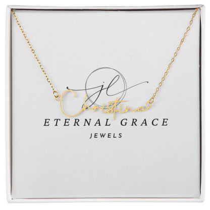 Eternal Grace Engraved Signature Name Necklace