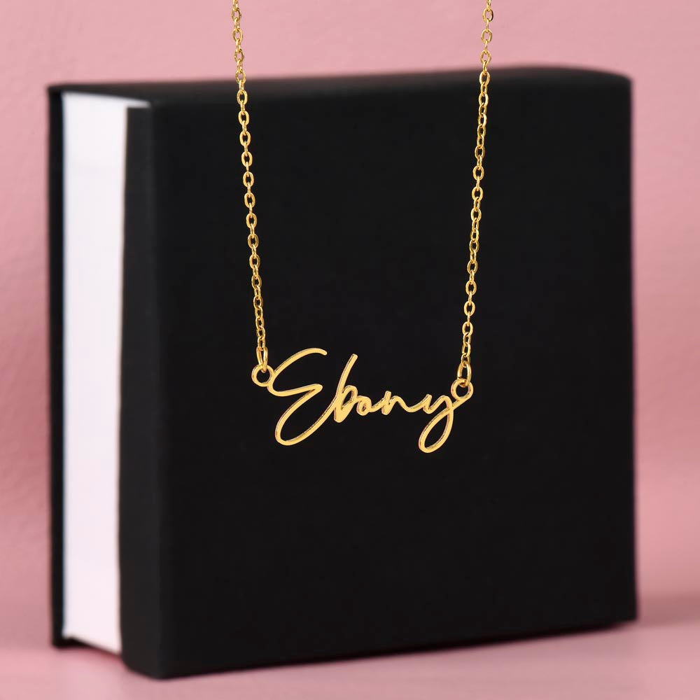 Eternal Grace Engraved Signature Name Necklace