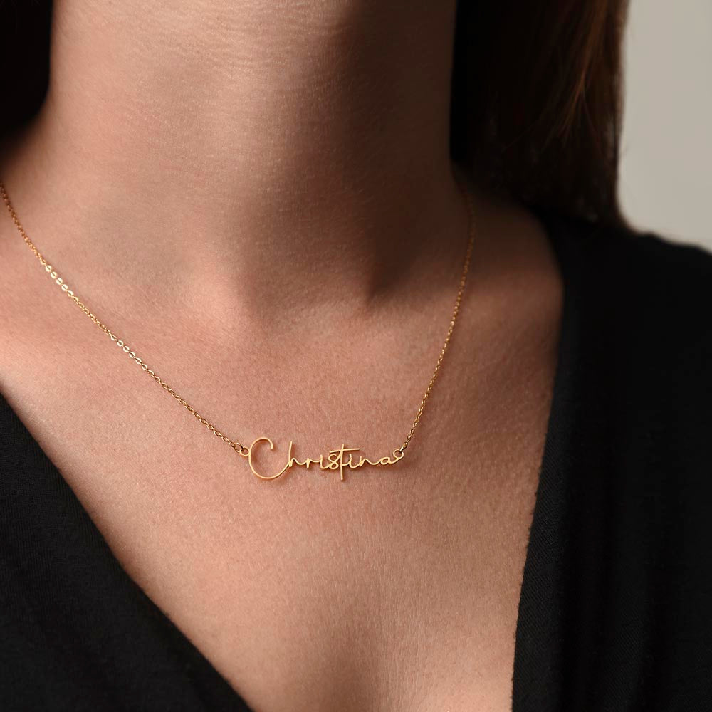 Eternal Grace Engraved Signature Name Necklace