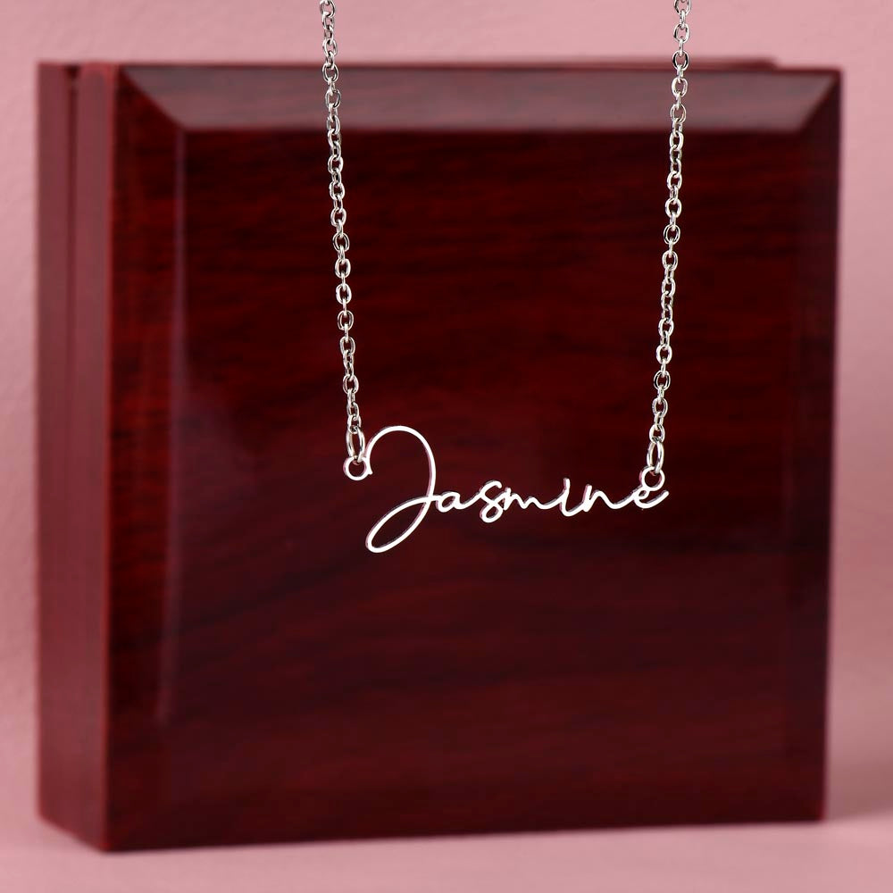 Eternal Grace Engraved Signature Name Necklace