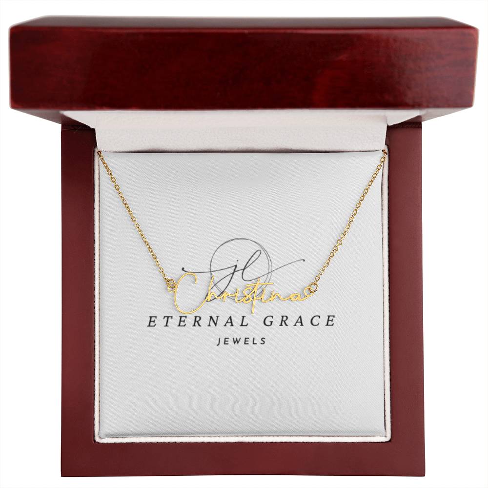 Eternal Grace Engraved Signature Name Necklace